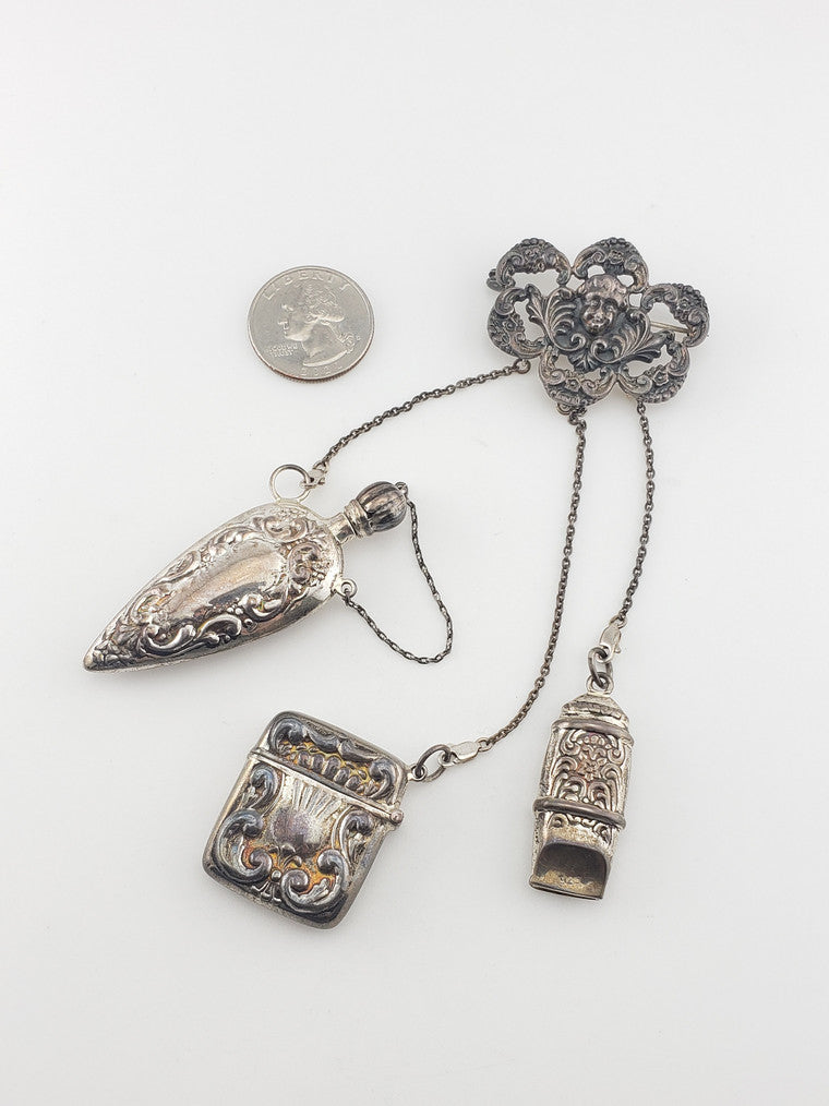 SS Art Nouveau Chatelain Pin