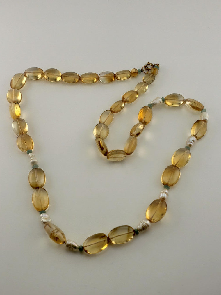 GF Faceted Oval Citrine Strand