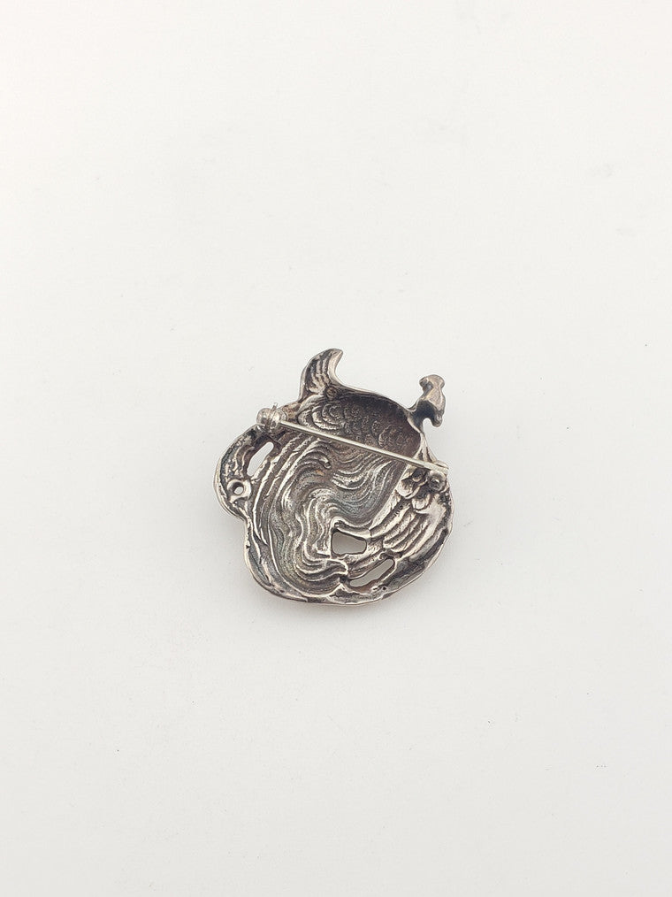 SS Art Deco Nouveau Peacock Lady Pin