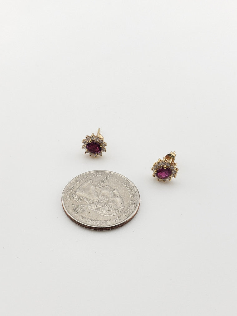 Oval Ruby Diamond Halo