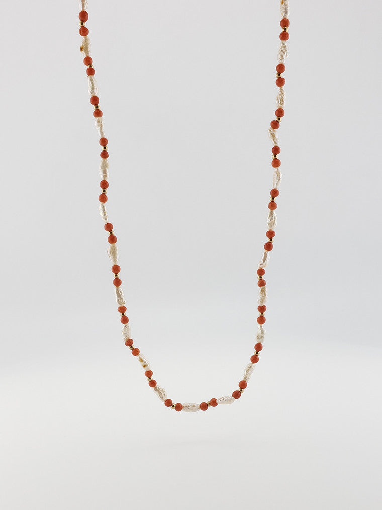 Coral and Pearl Strand 18"