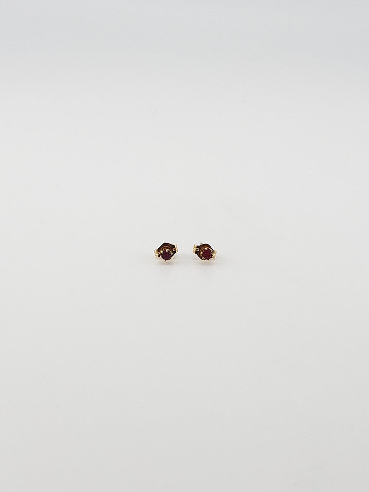 Six Prong Ruby Studs