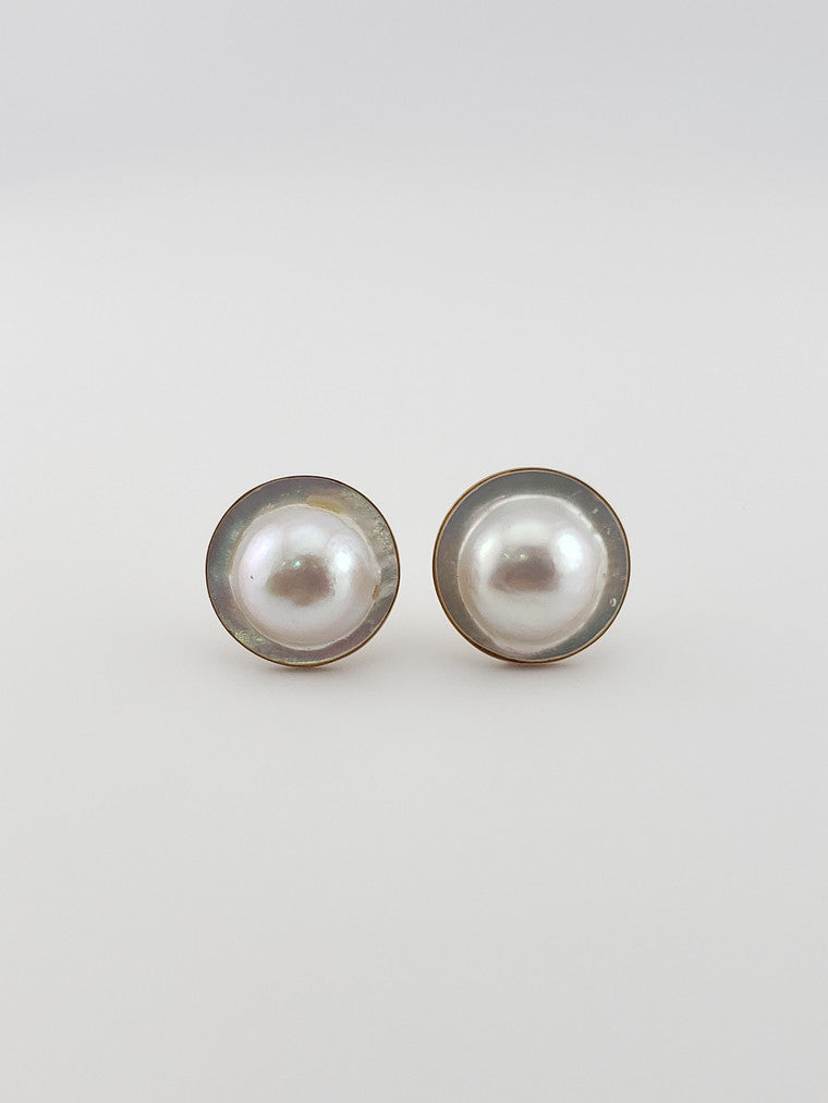Large Pearl Dome Earrings