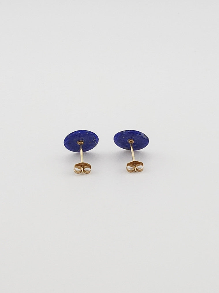 Round Lapis Earring Studs