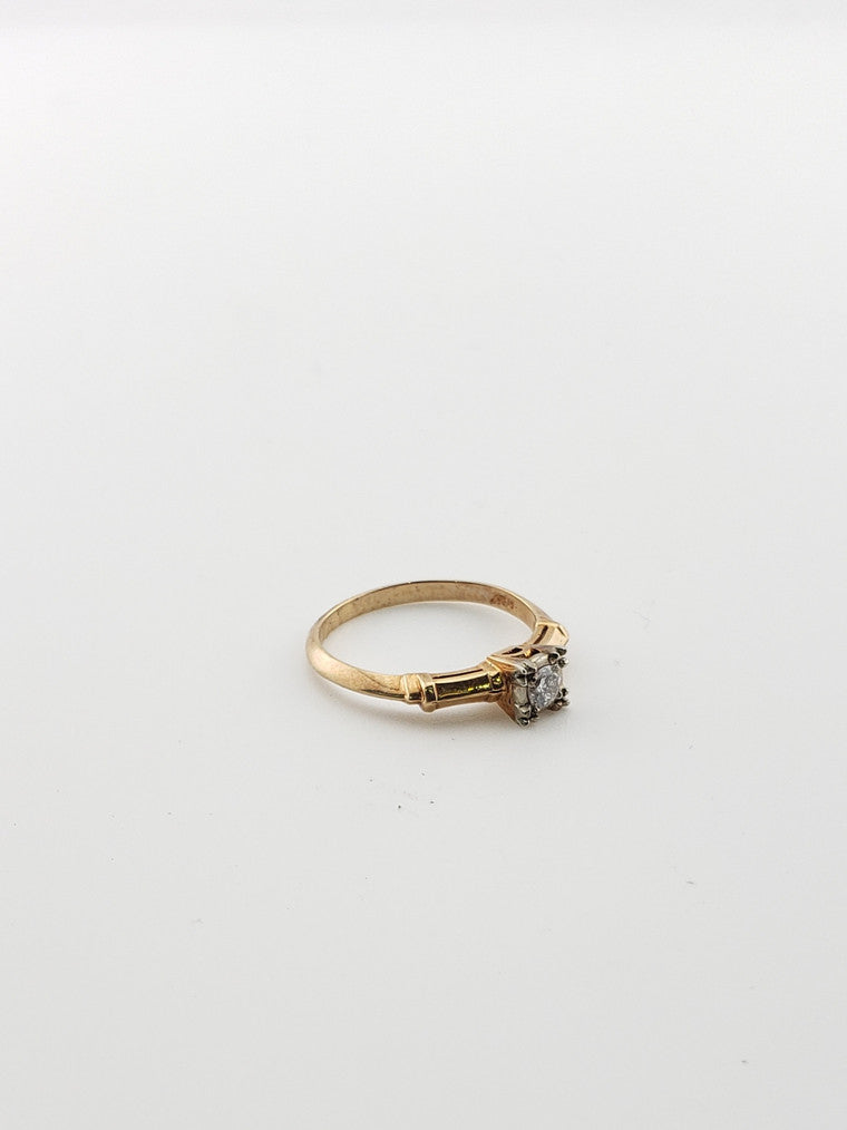 Small Square Shape Engagement Ring