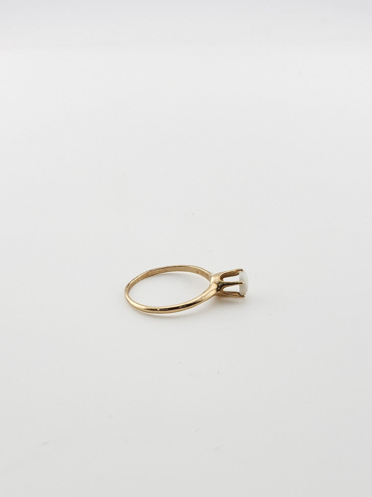 Opal Cabochon Solitaire Ring