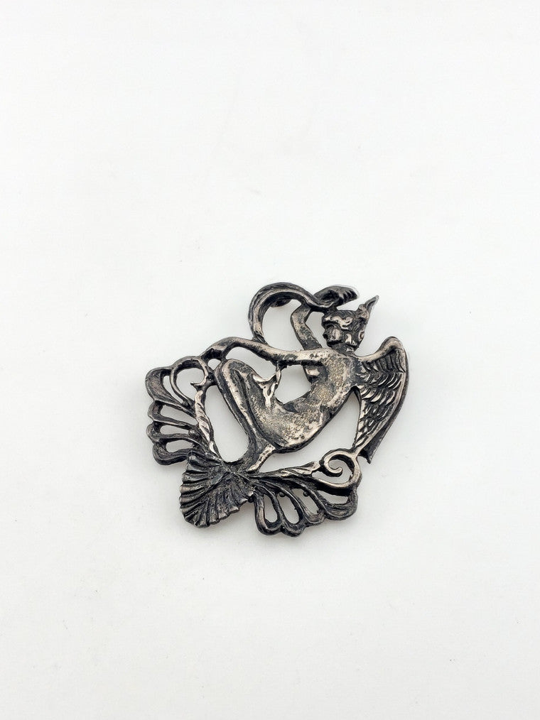SS Angel Art Nouveau Pendant