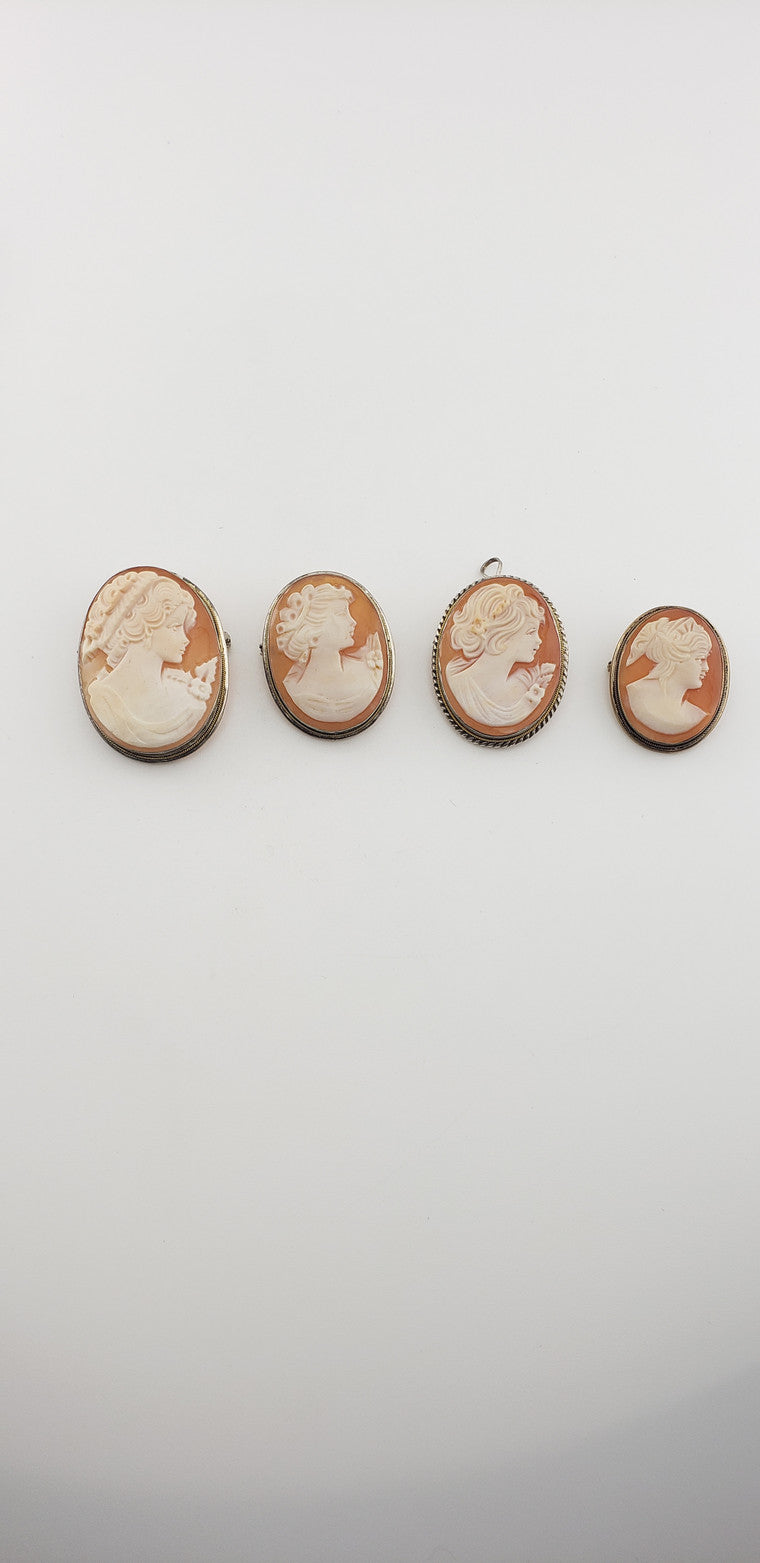 1930's Victorian Lady Cameo Brooch Pendant