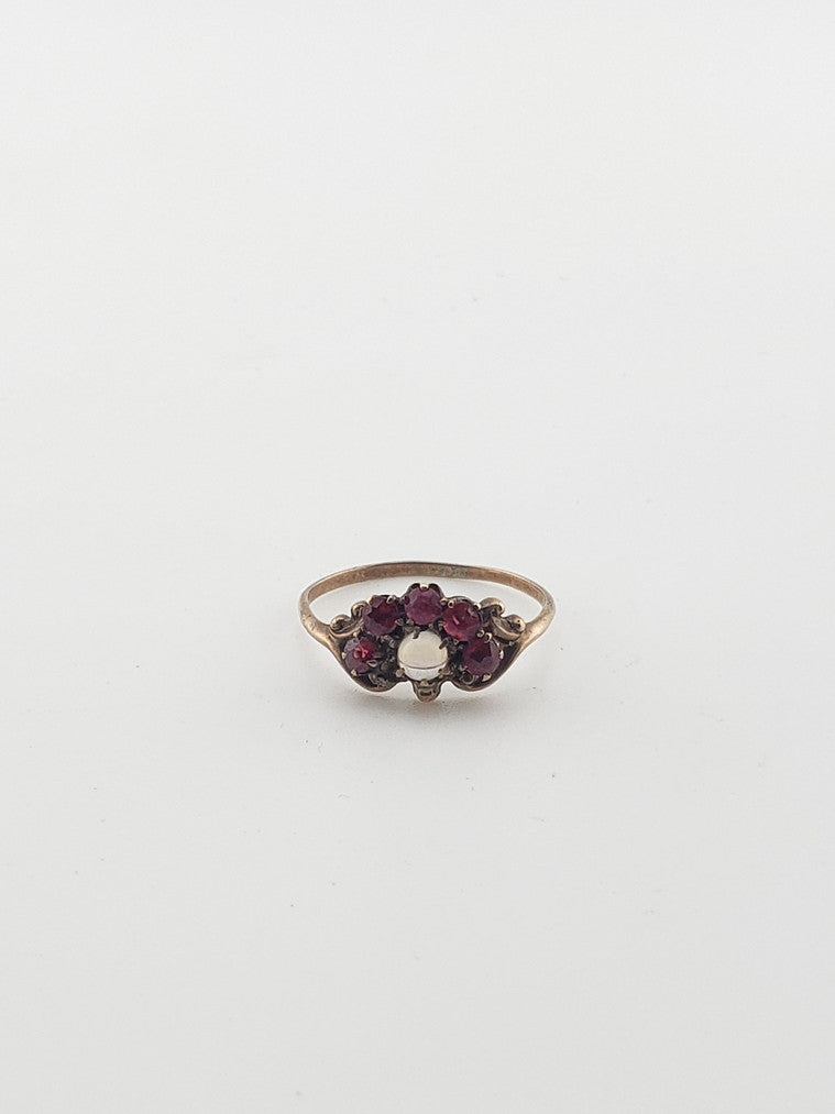 8k Moonstone Ring w/ Rubies