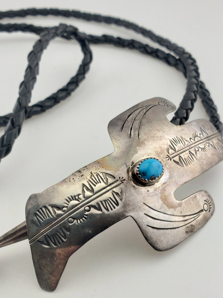Vintage Cactus Turquoise Bolo Tie