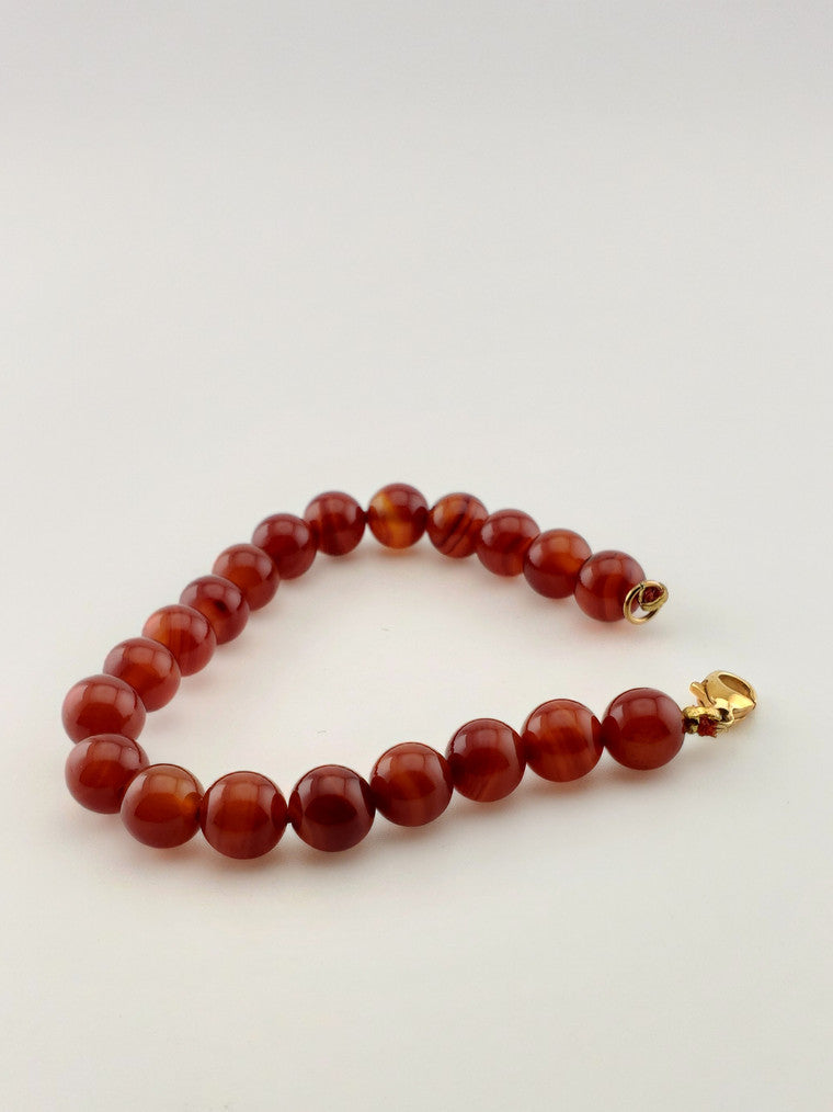 GF Carnelian Bead Bracelet