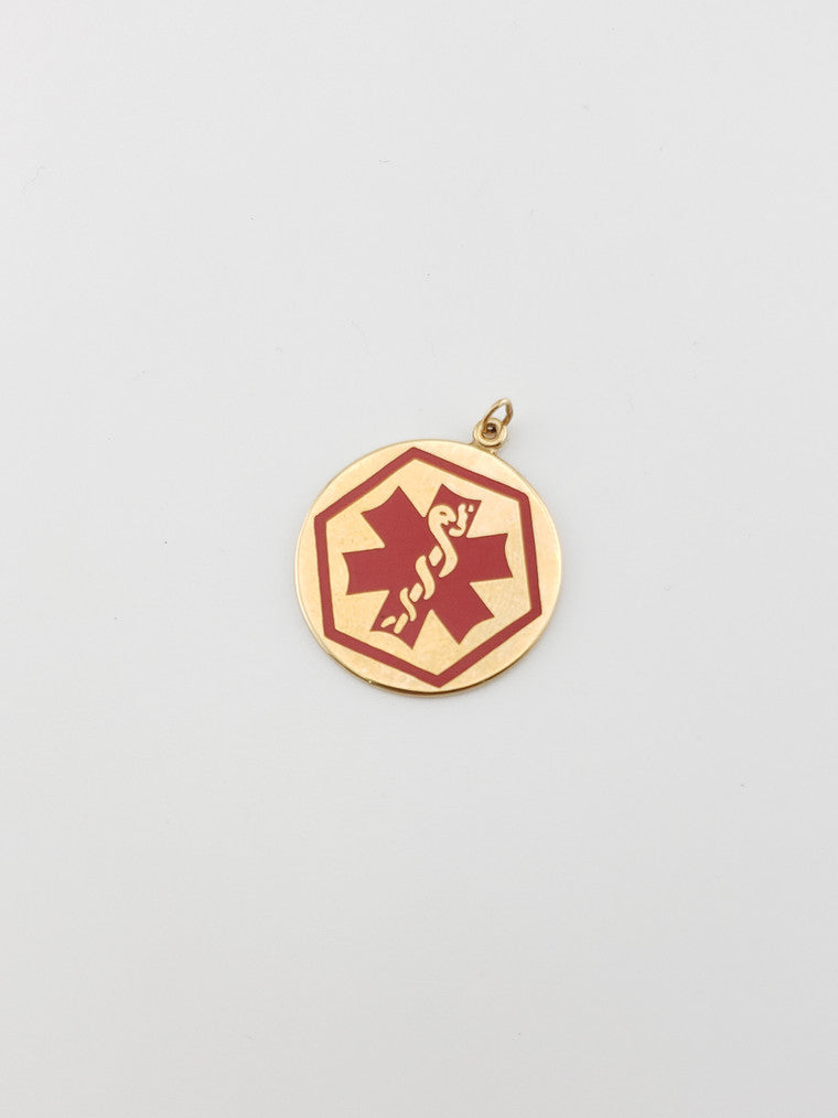 Red Enamel Medical Alert Pendant