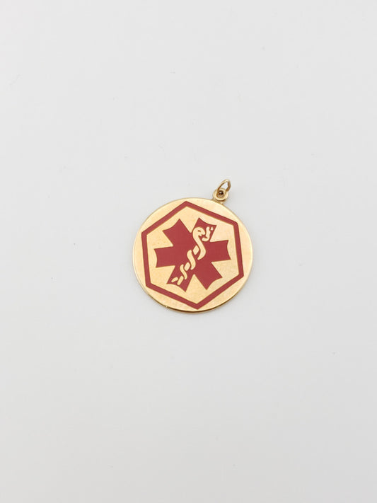 Red Enamel Medical Alert Pendant