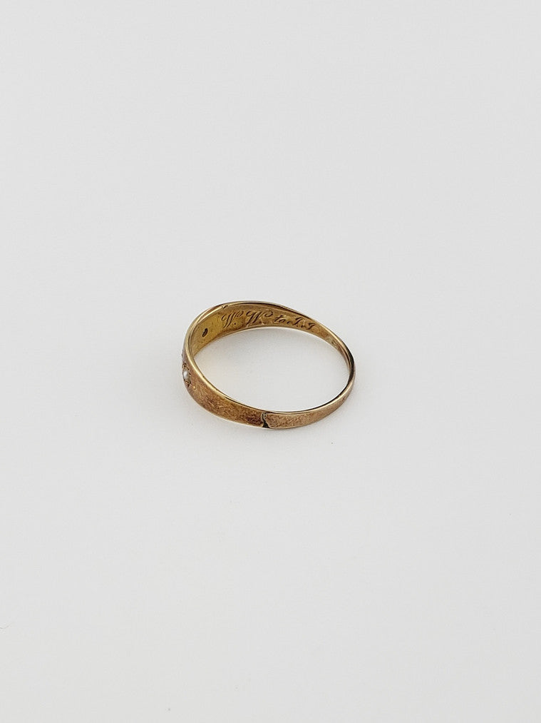 15K Pearl Starburst Ring