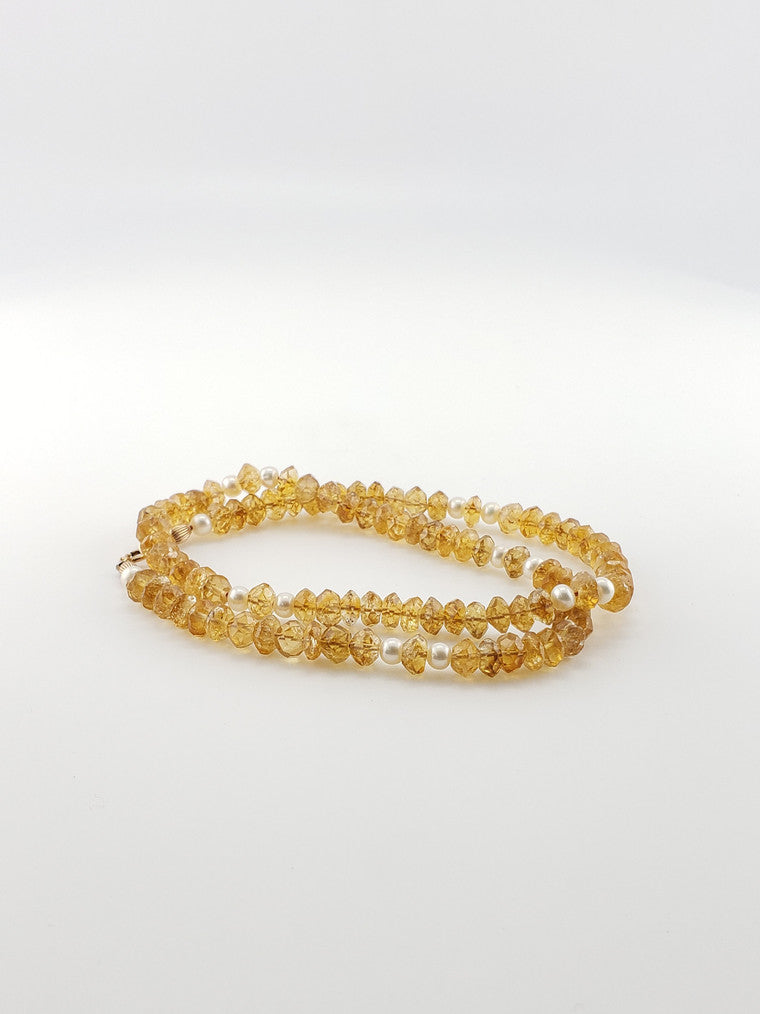 Faceted Citrine Strand 17"
