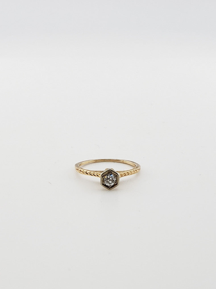 1900 Hexagonal Engagement Ring