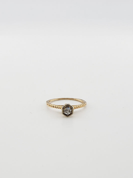 1900 Hexagonal Engagement Ring