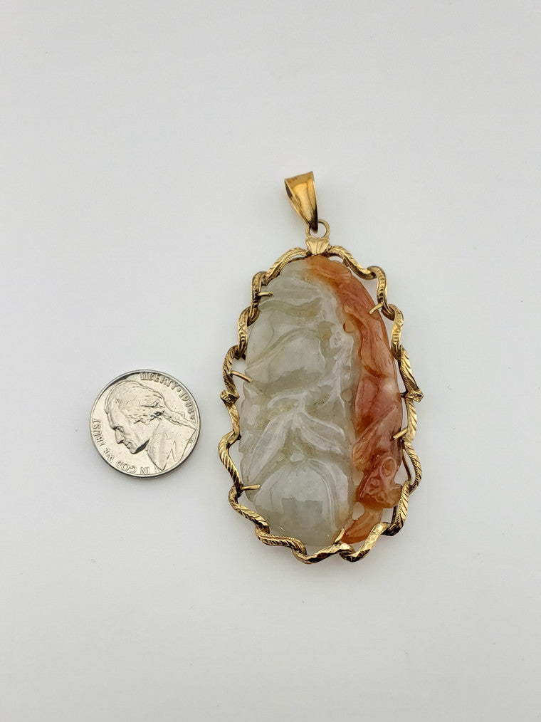 Green+Red Jade Pendant