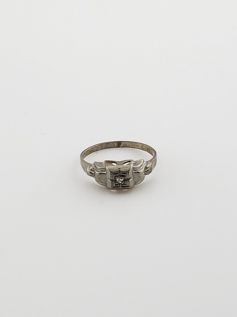 White Gold Art Deco Ring
