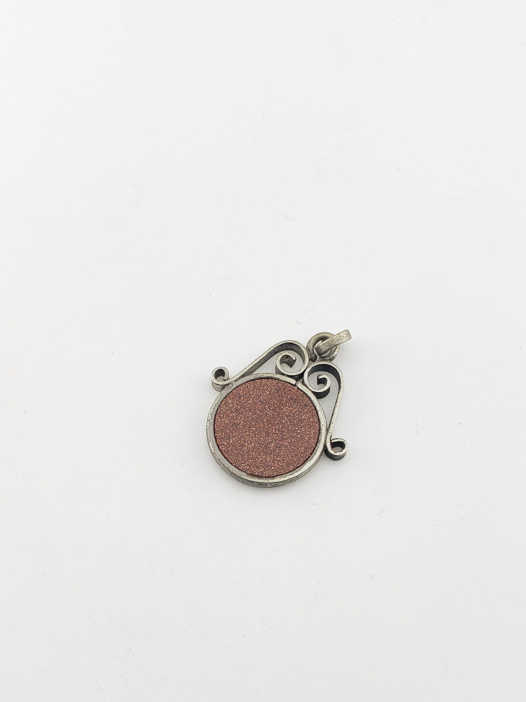 SS Goldstone Spinner Pendant Fob