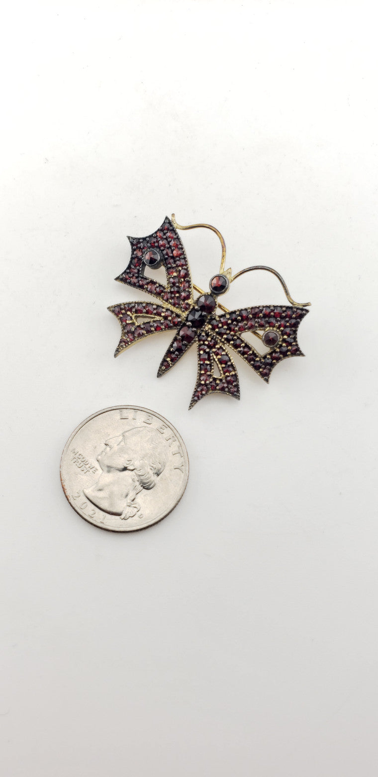Garnet Vermeil Butterfly Pin