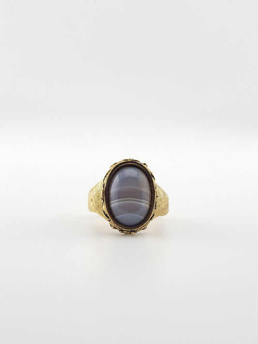 GF Large Gray Agate Signet Ring