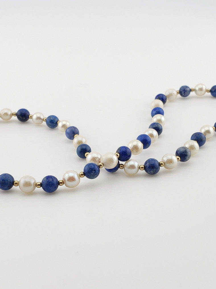Round Pearls and Lapis Strand