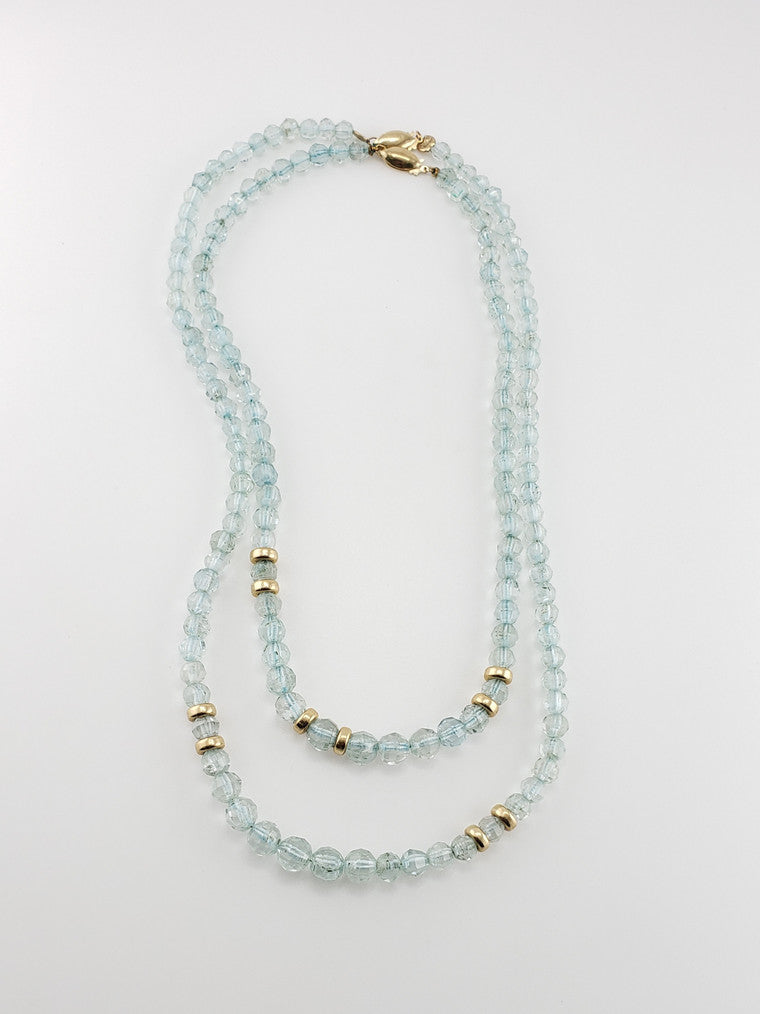 Aquamarine Faceted Bead Necklace