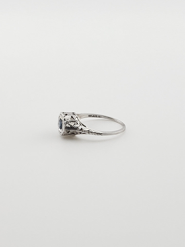 Filigree Sapphire Solitaire