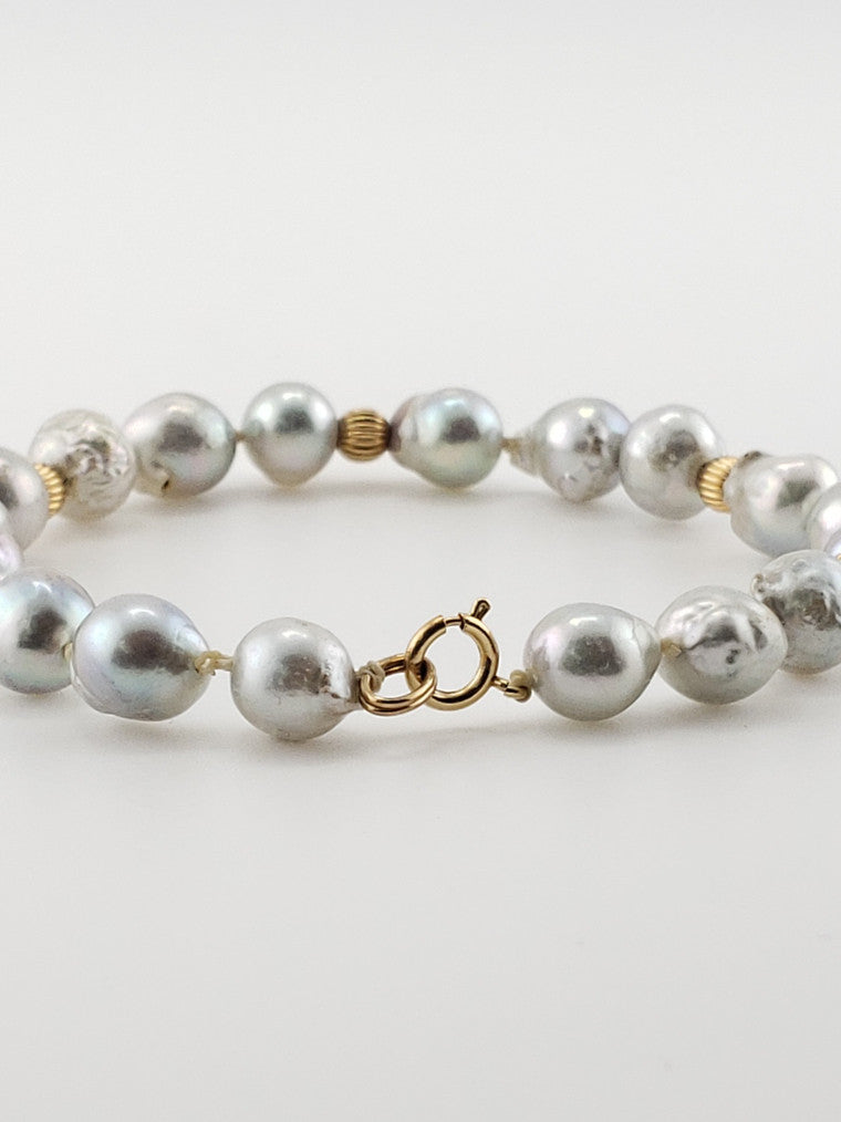 Light Grey Pearl Bracelet #6