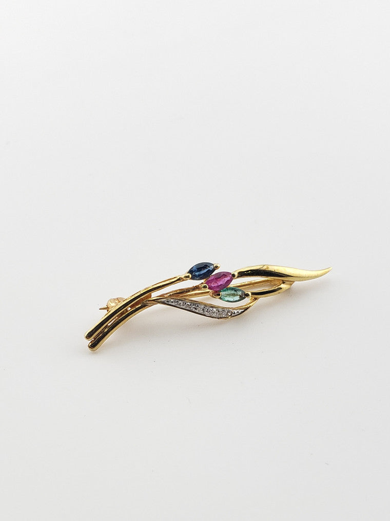 14k Gemstone Pin