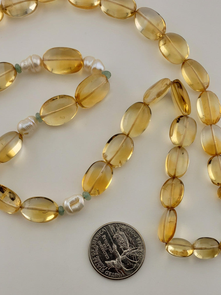 GF Faceted Oval Citrine Strand