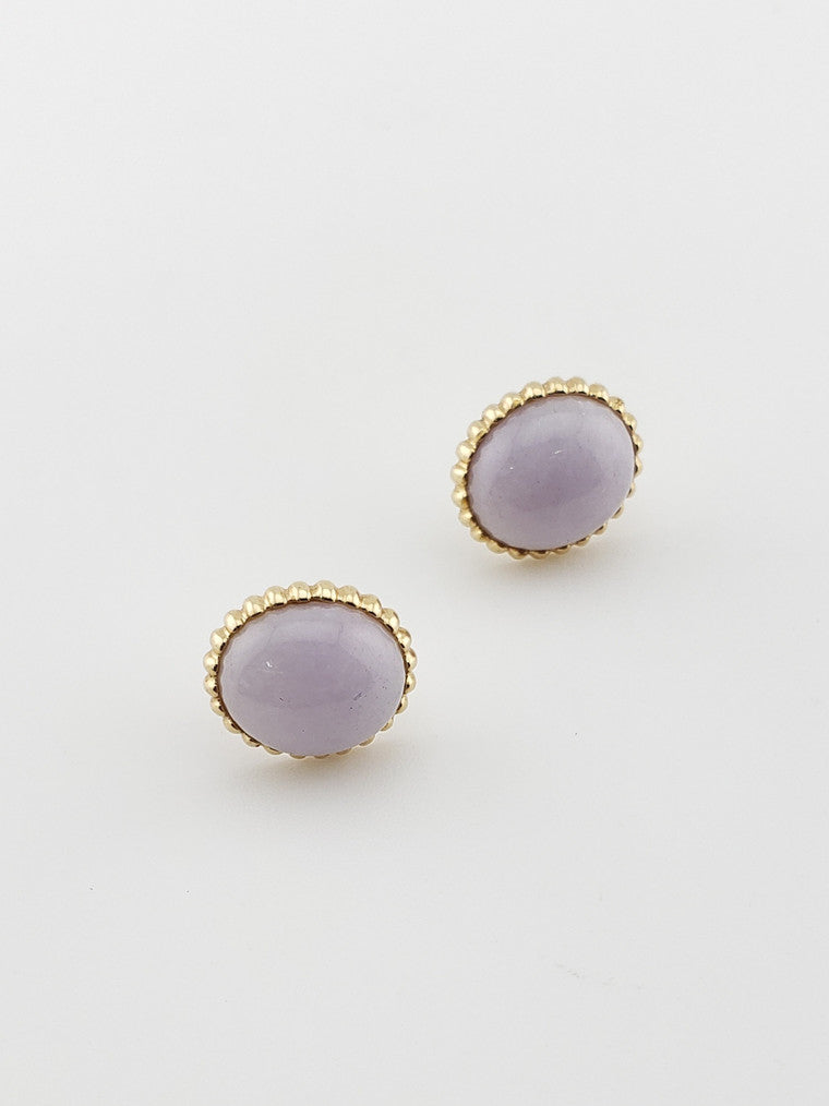 Lavendar Jade Oval Studs