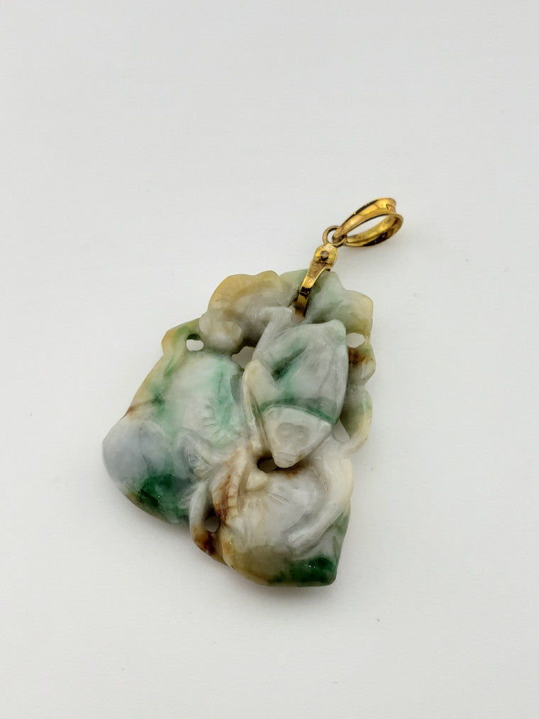 Jade Carved Monkey Pendant