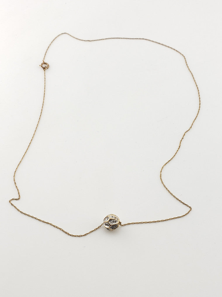 Elegant Diamond Ball Necklace