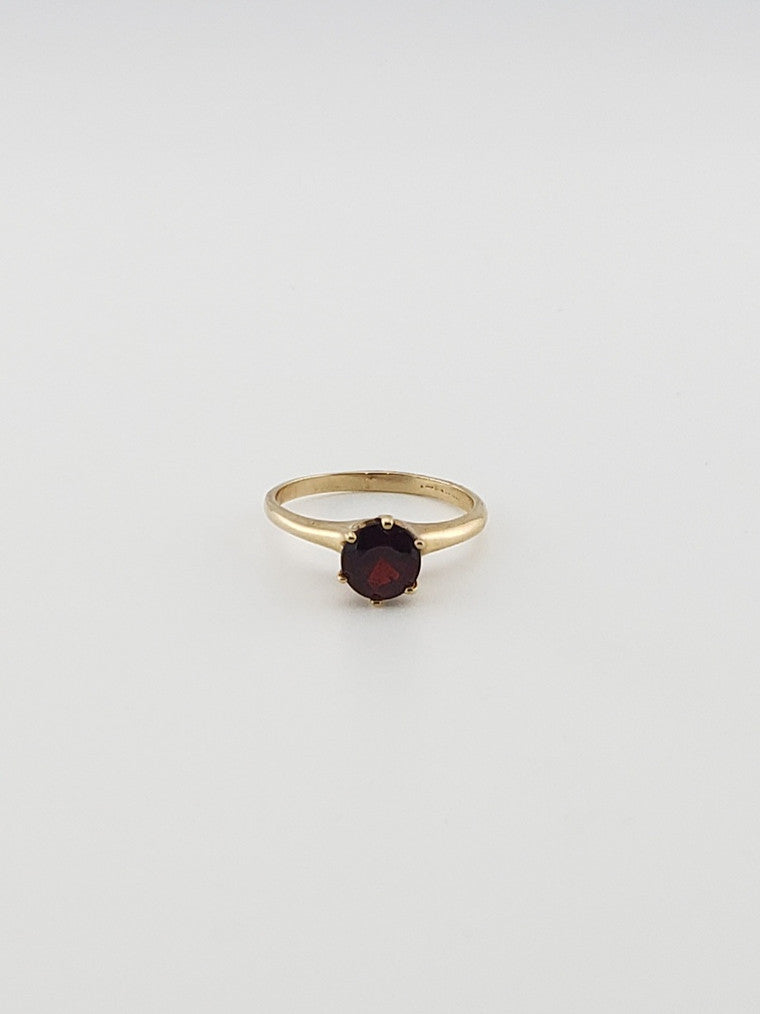 Garnet Solitaire Ring