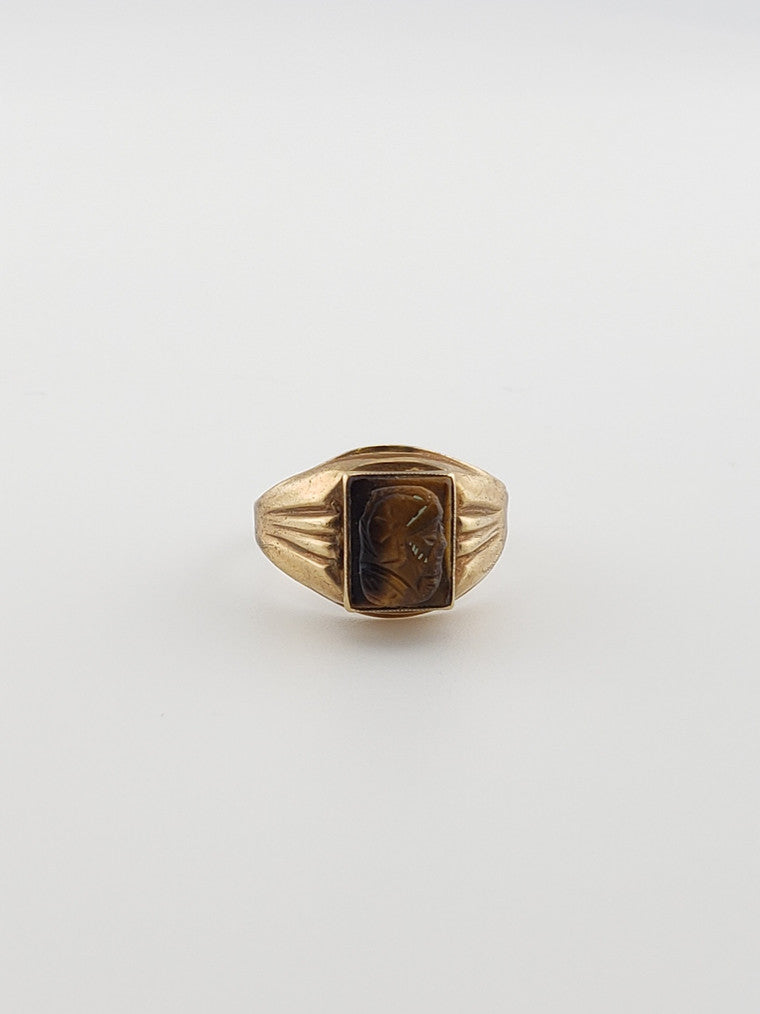 Carved Tiger Eye Ring
