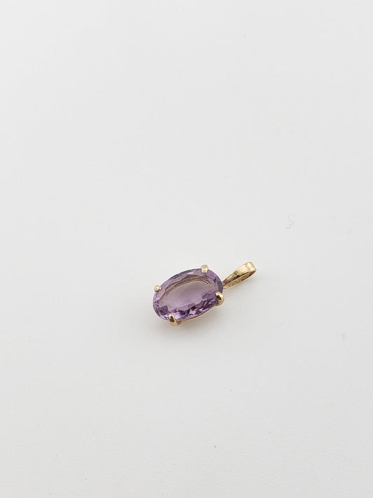 Small Oval Amethyst Charm