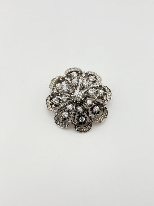 1950 Diamond Flower Pin