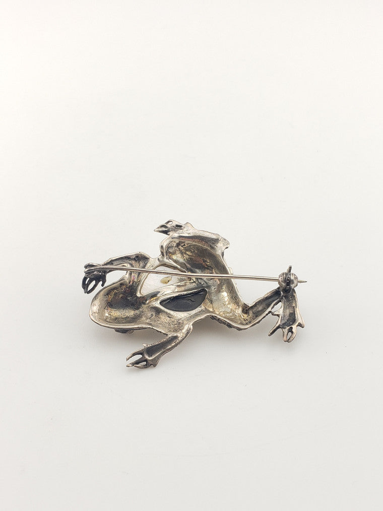 Sterling "Money Catcher" Frog Pin