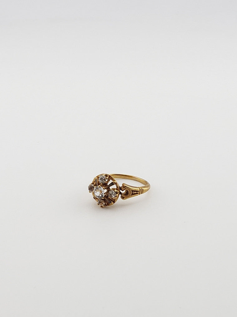 18k Diamond and CZ Ring