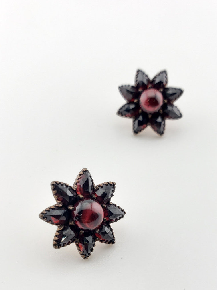 Antique Garnet Star Earrings
