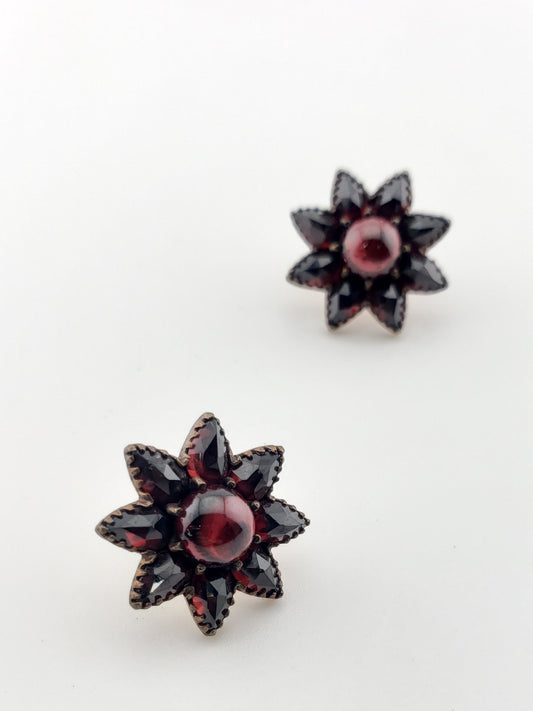 Antique Garnet Star Earrings