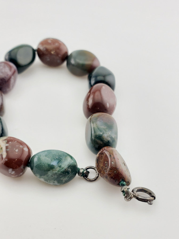SS Jasper Bracelet w/ SS Clasp