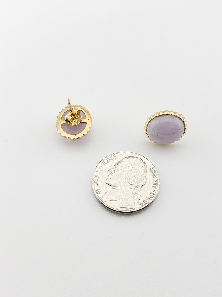 Lavendar Jade Oval Studs