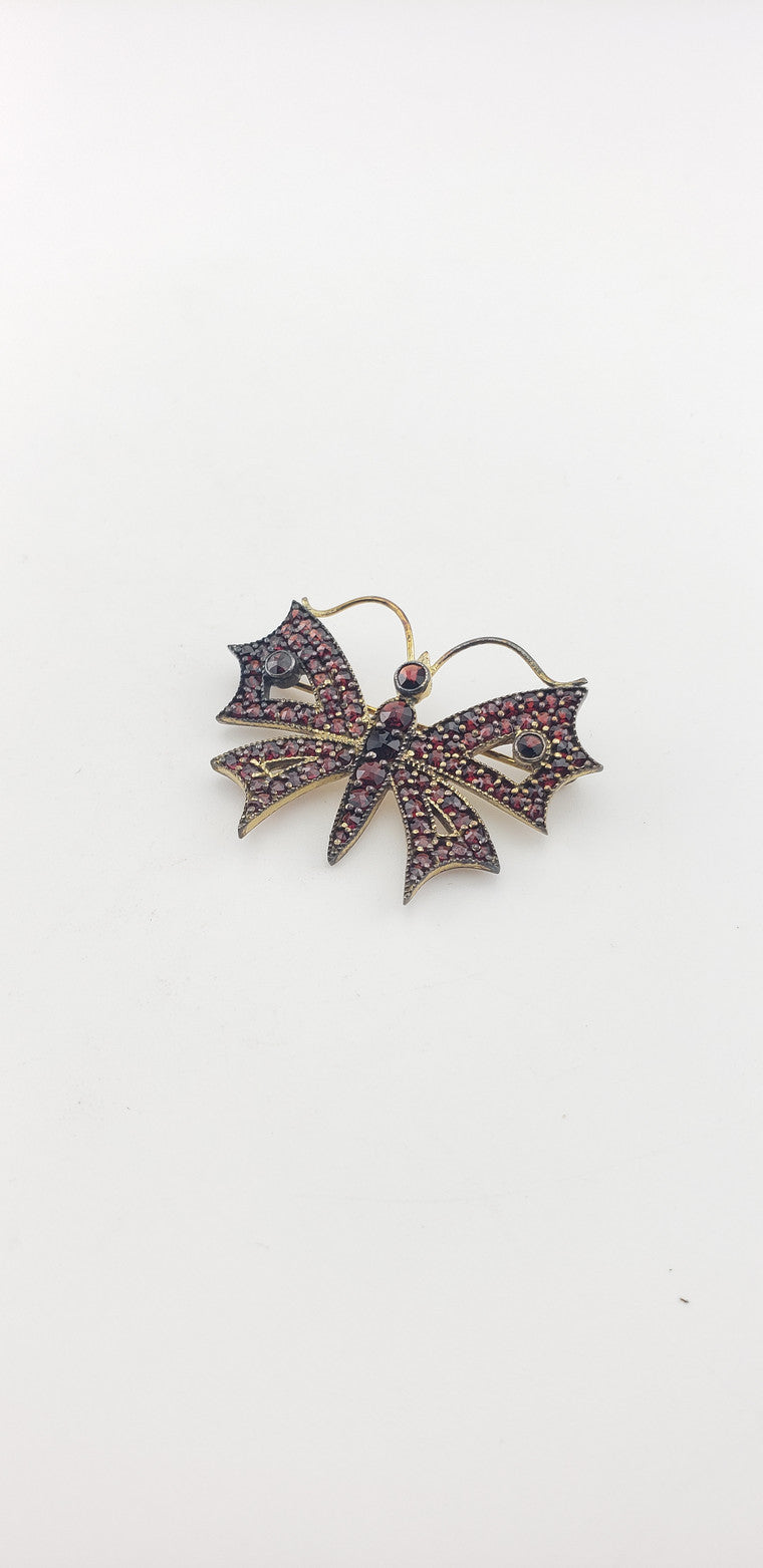 Garnet Vermeil Butterfly Pin