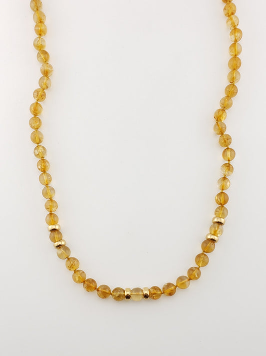 Round Citrine Strand 24"