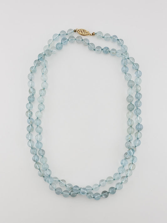 Round Aquamarine Strand 32"