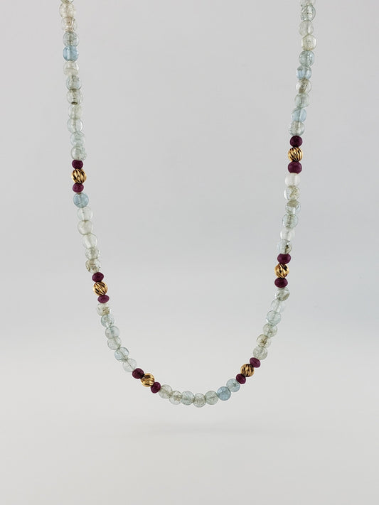 Aquamarine & Ruby Strand 20'