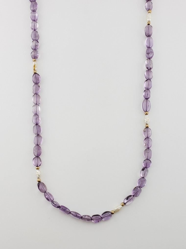 Amethyst & Pearl Strand 32"